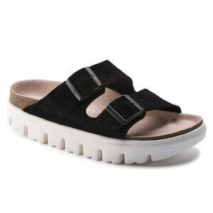 Papillio by Birkenstock Black Suede Platform Sandals EU 38 Chunky Lug Sole
